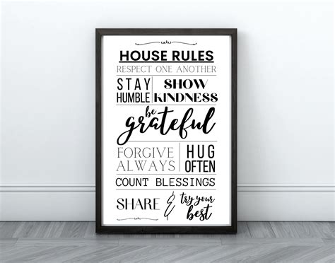 Decorating your home's entryway shouldn't be an afterthought. House Rules Wall Art Printable Family Wall Decor Rustic | Etsy in 2021 | Rustic farmhouse ...