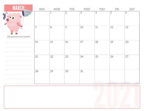 Our lives are very busy, fast and moving. Cute Pig 2021 Monthly Planner Calendar PDF - Free ...