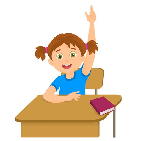 Student Girl Raises Her Hand To Answer A Question At School 3546370
