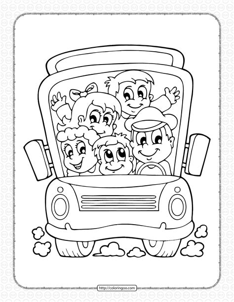 Printable School Bus Coloring Page For Kids Cool2bkids School