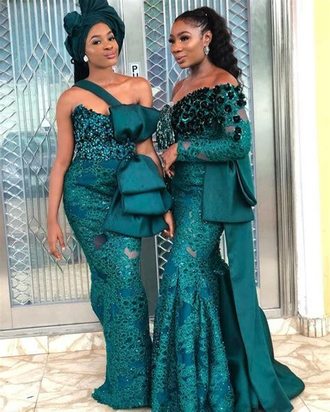 Asoebi Inspiration Ladies In Emerald Green 21 African Lace Dresses African Design Dresses