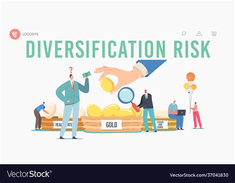 Diversification Risk Landing Page Template Vector Image