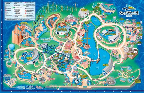 Seaworld Orlando Theme Park Map Orlando Fl • Mappery