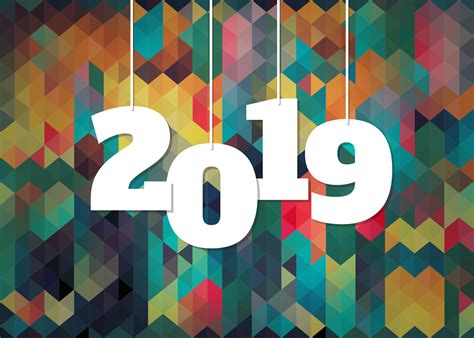 Colorful Background For 2019 New Year Celebration 136612 Vector Art At
