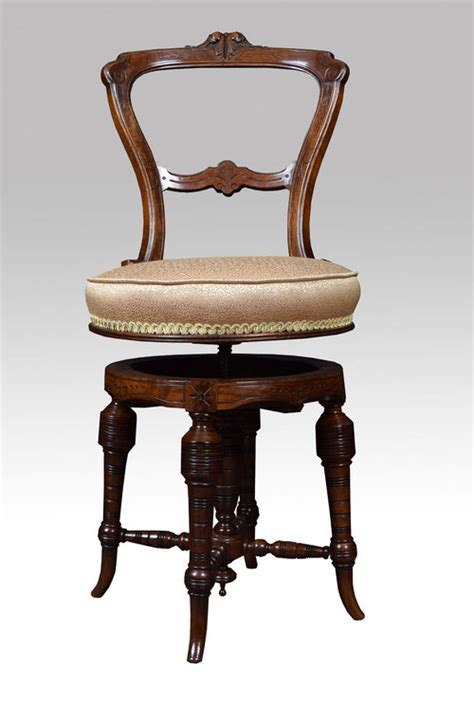 ✅ browse our daily deals for even more savings! Victorian Walnut Revolving Dressing / Music Chair ...