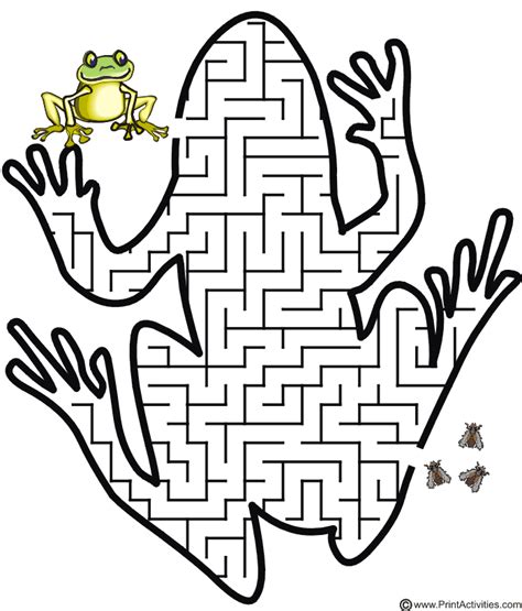 Frog Maze Printable Mazes For Kids Frog Activities Frog Crafts