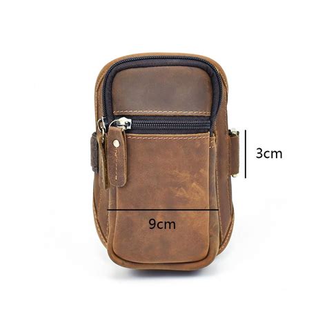 Brown Leather Cell Phone Holster Arm Pouches For Men Arm Bags Arm Hols