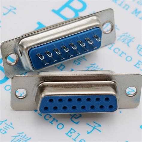 Db15 Female Serial Port Socket Wire Type 15 Pin Plug Connector Double