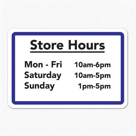 Business Hours Sign Custom Store Hours Sign Sticker Genius