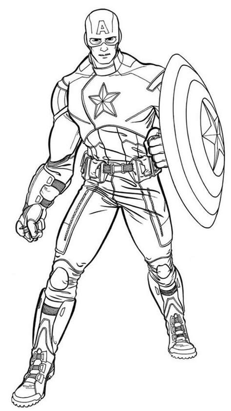 Super Herói Capitão América Para Colorir Imprimir E Desenhar Colorirme