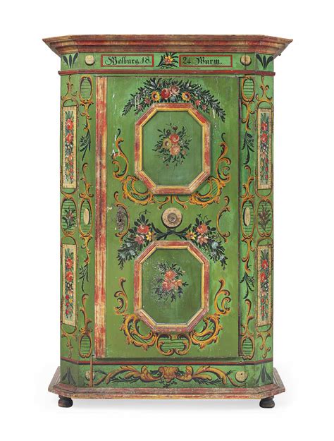 An Alpine Polychrome Painted Armoire Late 18th Century Christies