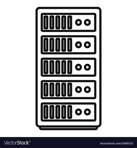Storage Data Cloud Server Icon Outline Style Vector Image