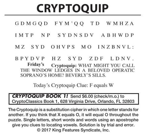 Daily Cryptoquip Printable