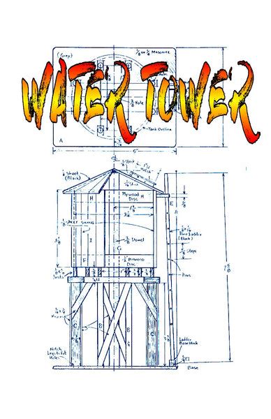 Full Size Printed Plan Water Tower Simple Water Tower That Is To A Sca