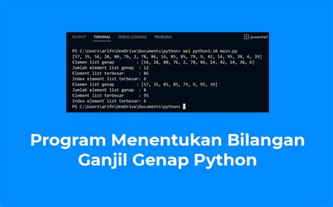Program Menentukan Bilangan Ganjil Genap Python