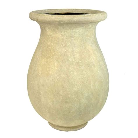 Mpg 21 12 In Round Cast Stone Fiberglass Byzantine Jar In Aged