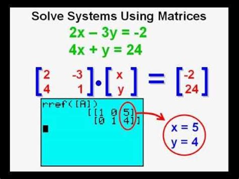 This section will first show how the a matrix is a rectangular list of values with m rows and n columns (m and n may be different). Using Matrices to Solve Systems of Equations on the ...