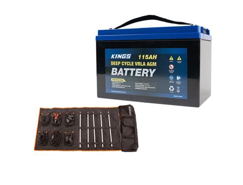 Kings Agm Deep Cycle Battery 115ah 5 Bar Camp Light Kit 4wd Supacentre