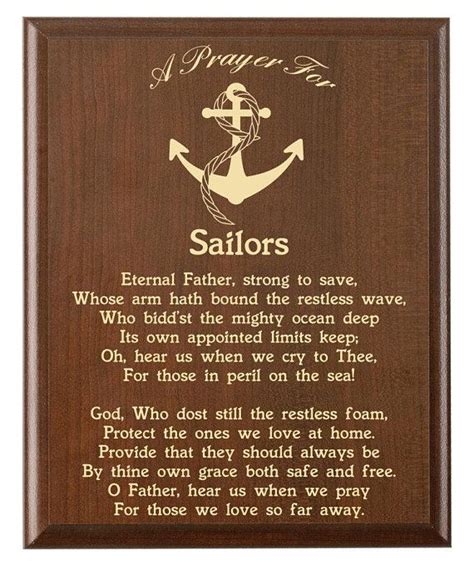 Boat Owner Prayer Plaque Personalized Sailor T Naval Prayer For