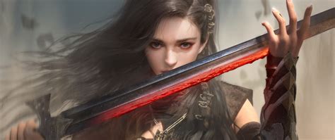 2560x1080 Female Warrior Fantasy With Sword 2560x1080 Resolution Hd 4k