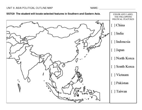 Asia Political Map Outline