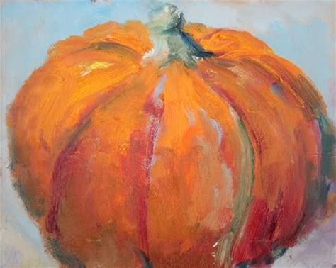 Daily Paintworks Pumpkin Contemporary Still Life Paintings By Amy