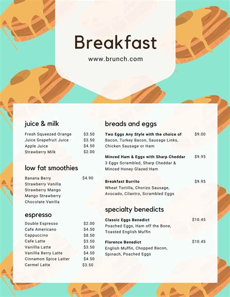 Breakfast Menu Template