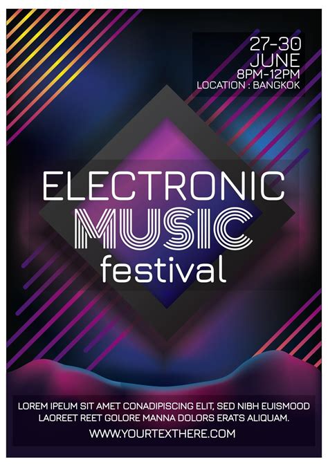 Cartel Del Festival De Música Electrónica Para Fiesta 2849918 Vector En
