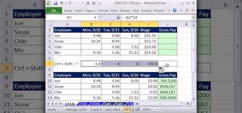 How To Calculate Weekly Gross Pay From Time Values In Microsoft Excel