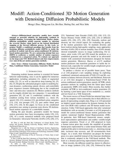 Modiff Action Conditioned 3d Motion Generation With Denoising