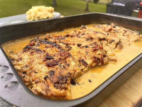 Klaus grillt Zwiebel Sahne Schnitzel