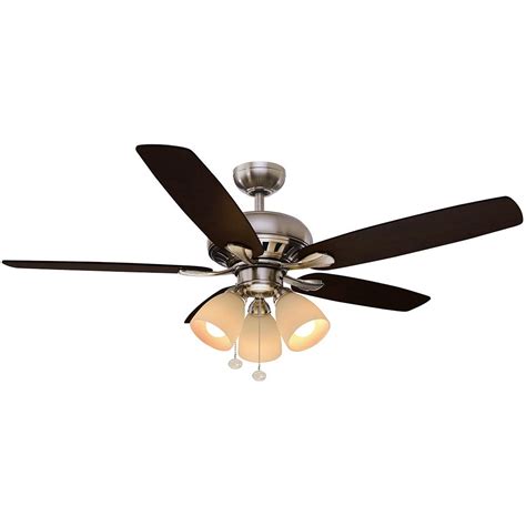 Our home depot hampton bay ceiling fan troubleshooting guide gives you 11 classic problems and tells you how exactly what to do to fix your. Hampton Bay Rockport 52 in. LED Brushed Nickel Ceiling Fan ...