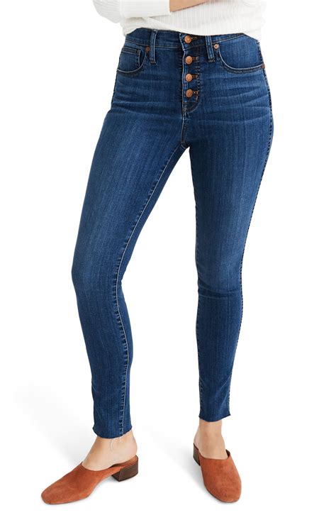 Madewell Button Front 10 Inch High Rise Skinny Jeans Brinville Regular And Plus Size Nordstrom