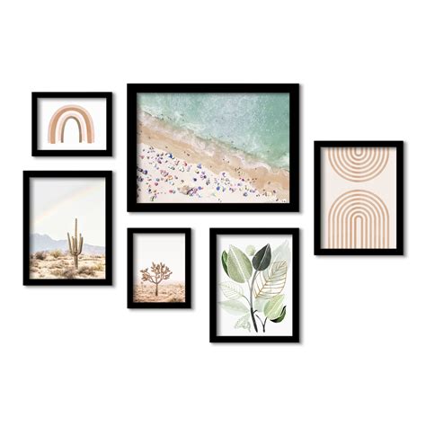 Pastel Beach - 6 Piece Framed Gallery Wall Set | Gallery wall art set, Art gallery wall, Gallery ...