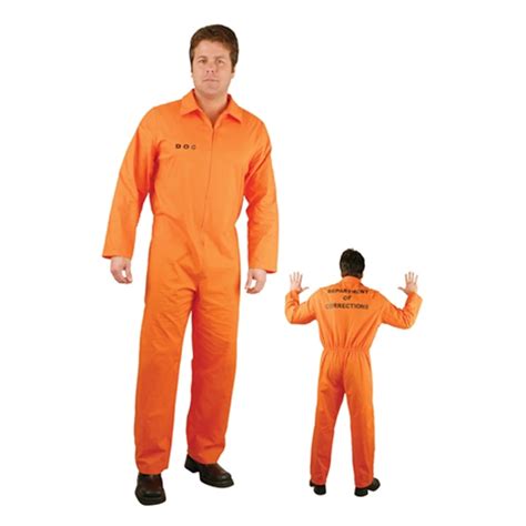 Fancy Dress And Period Costumes Mens Prisoner Overall Orange Jumpsuit