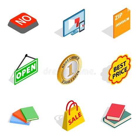 Pricing Icons Set Isometric Style Stock Vector Illustration Of