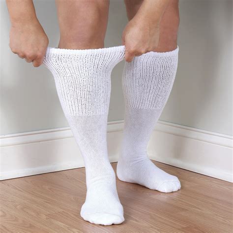 Unisex Extra Wide Diabetic Tube Socks 3 Pairs Fit Up To 4e6e Foot