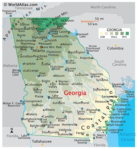 Political Map Of Georgia Large Printable And Standard Map 53 Off
