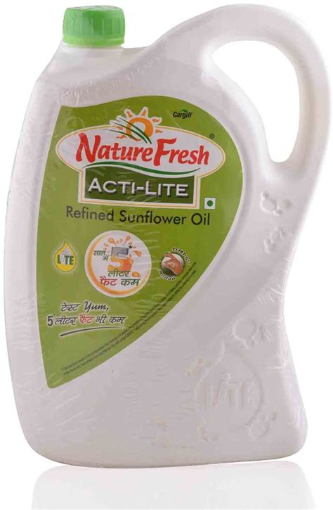 Nature Fresh Acti Lite Oil Refined Sunflower 5l Plastic Container