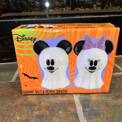 Disney Mickey Mouse And Minnie Mouse Ghost Salt And Pepper Shakers Halloween Fall 2400 Picclick