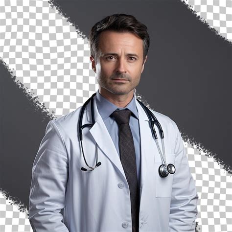 Premium Psd A Doctor With A Stethoscope On His Neck Stands In Front