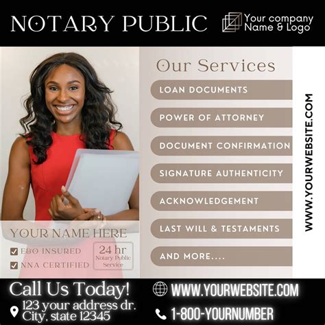 Notary Public Service Flyer Template Editable Loan Signing - Etsy