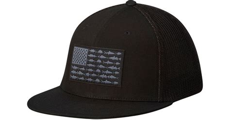 Columbia Cotton Pfg Mesh Flat Brim Hat In Black For Men Lyst