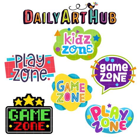 Kids Zone Signs Clip Art Set Daily Art Hub Graphics Alphabets And Svg