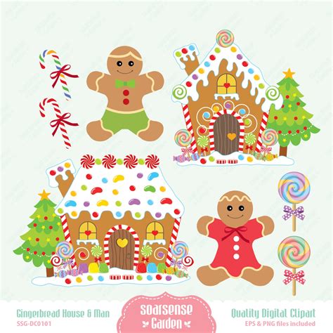 Christmas Gingerbread House Vector Clip Art Library