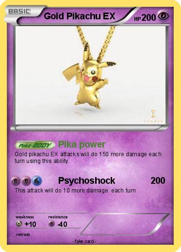Check spelling or type a new query. Pokémon Gold Pikachu EX - Pika power - My Pokemon Card