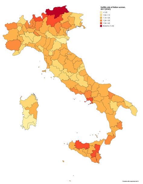 Tasso Di Fertilità Delle Donne Italiane E Straniere Nelle Province Italiane Nel 2017 Ritaly