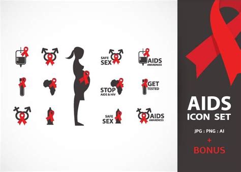 Aids And Hiv Icons Bonus 2 ~ Graphics ~ Creative Market