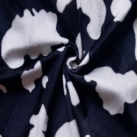 Black White Ii Cow Print Velboa Faux Fur Fabric Fashion Fabrics Llc