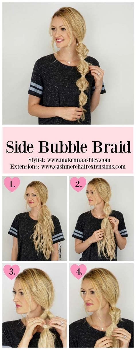 Best Hair Braiding Tutorials Side Bubble Braid Tutorial Easy Step